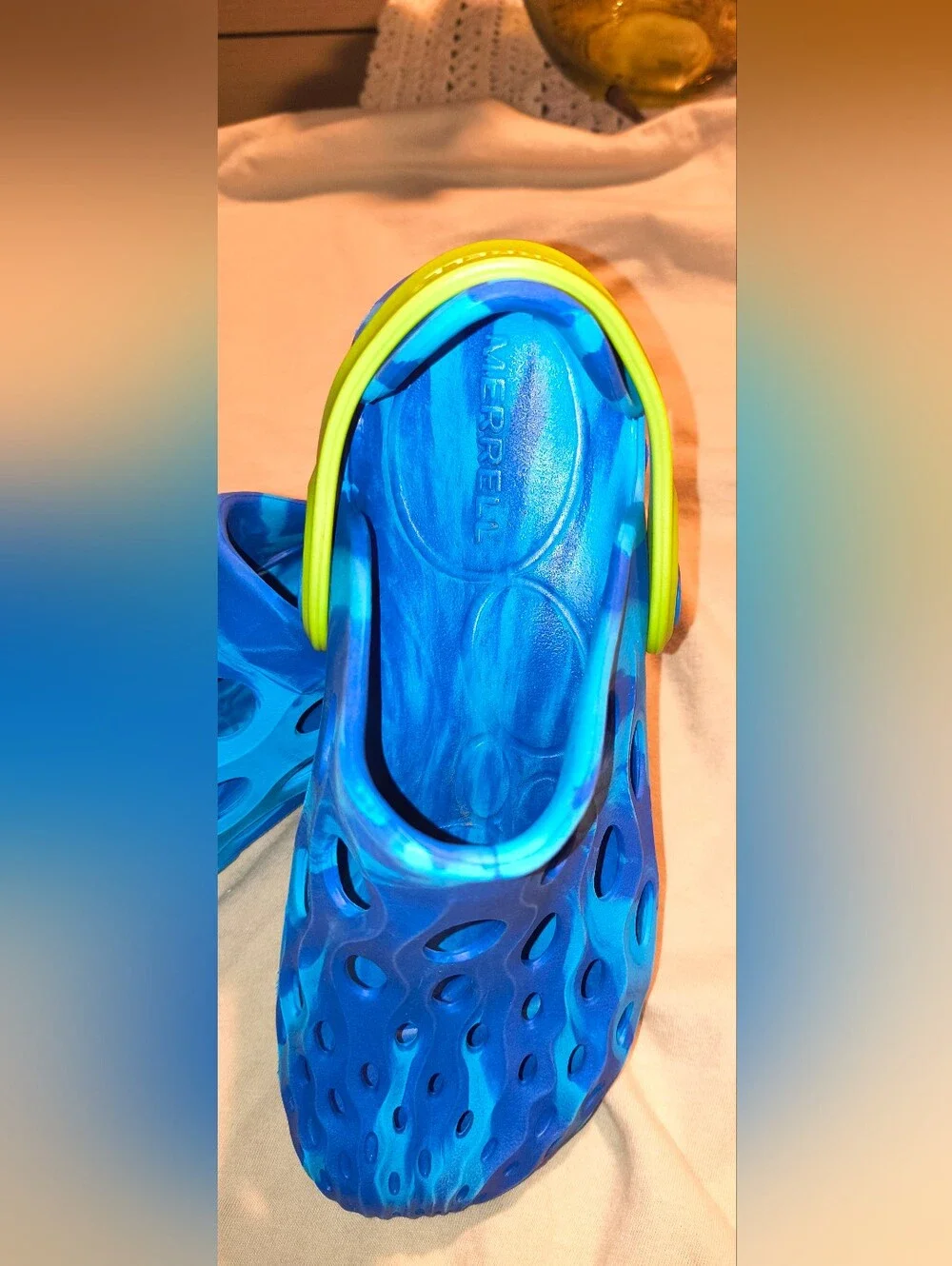 Merrell Blue Waterproof Clogs,Green Strap, Light Weight Shoes.